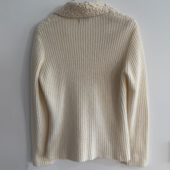 Vtg Coldwater Creek Wool Angora Knit Cardigan Sweater M Shawl Collar Fairycore - Picture 8 of 12